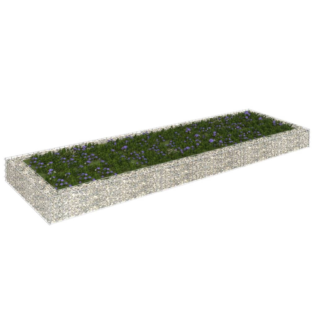 Gabion Raised Bed Galvanised Steel 300x100x20 cm - Decor Base