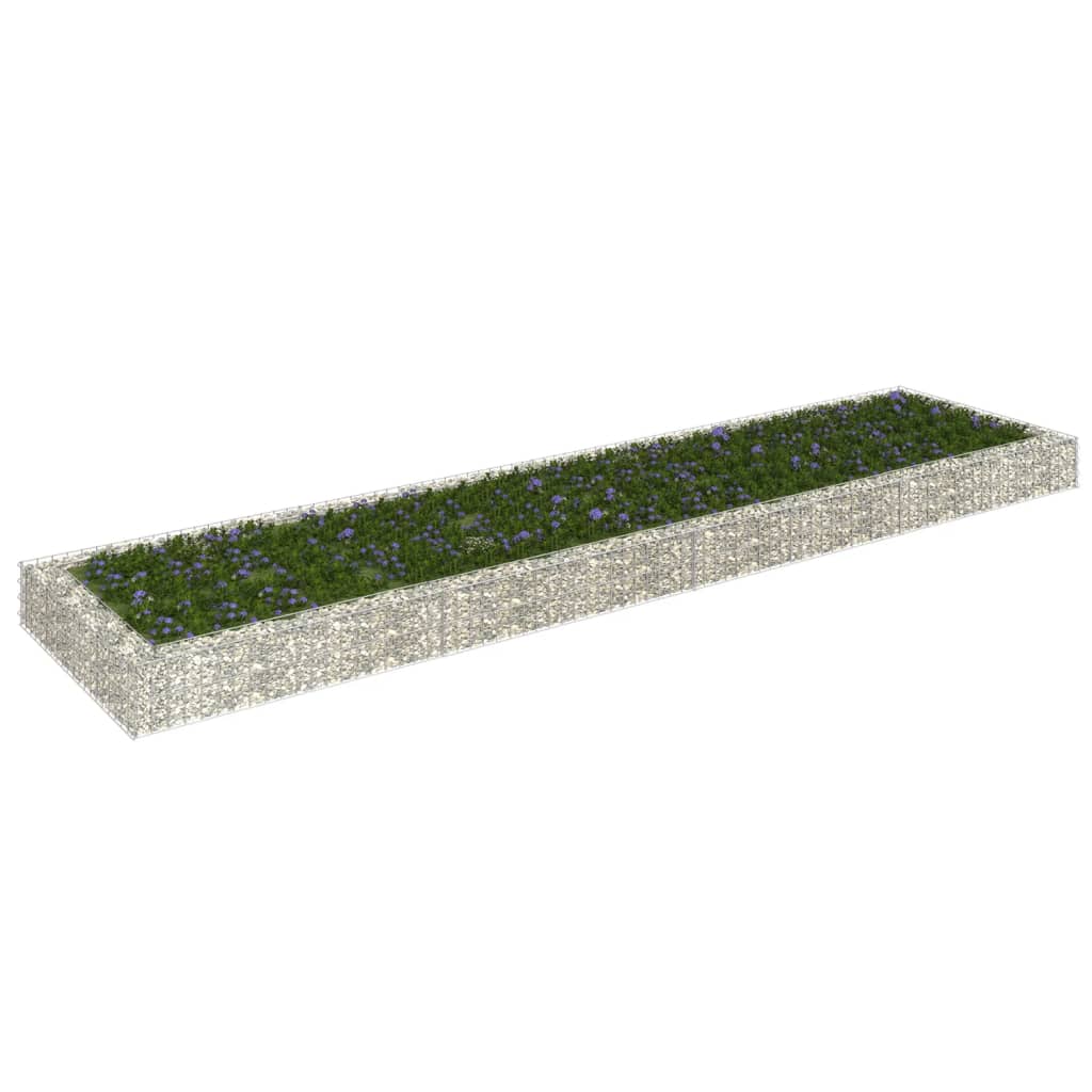 Gabion Raised Bed Galvanised Steel 400x100x20 cm - Discount Dealers