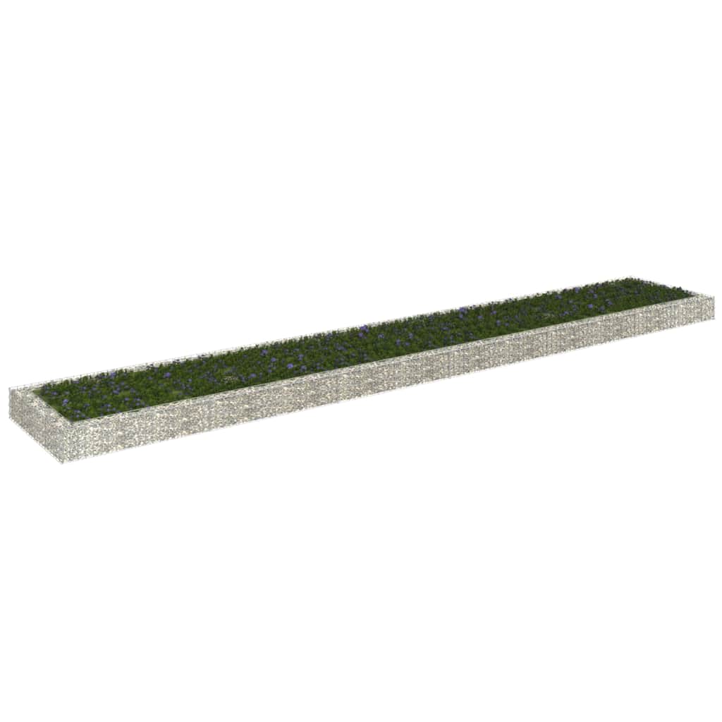 Gabion Raised Bed Galvanised Steel 600x100x20 cm - Charlotte Dunes