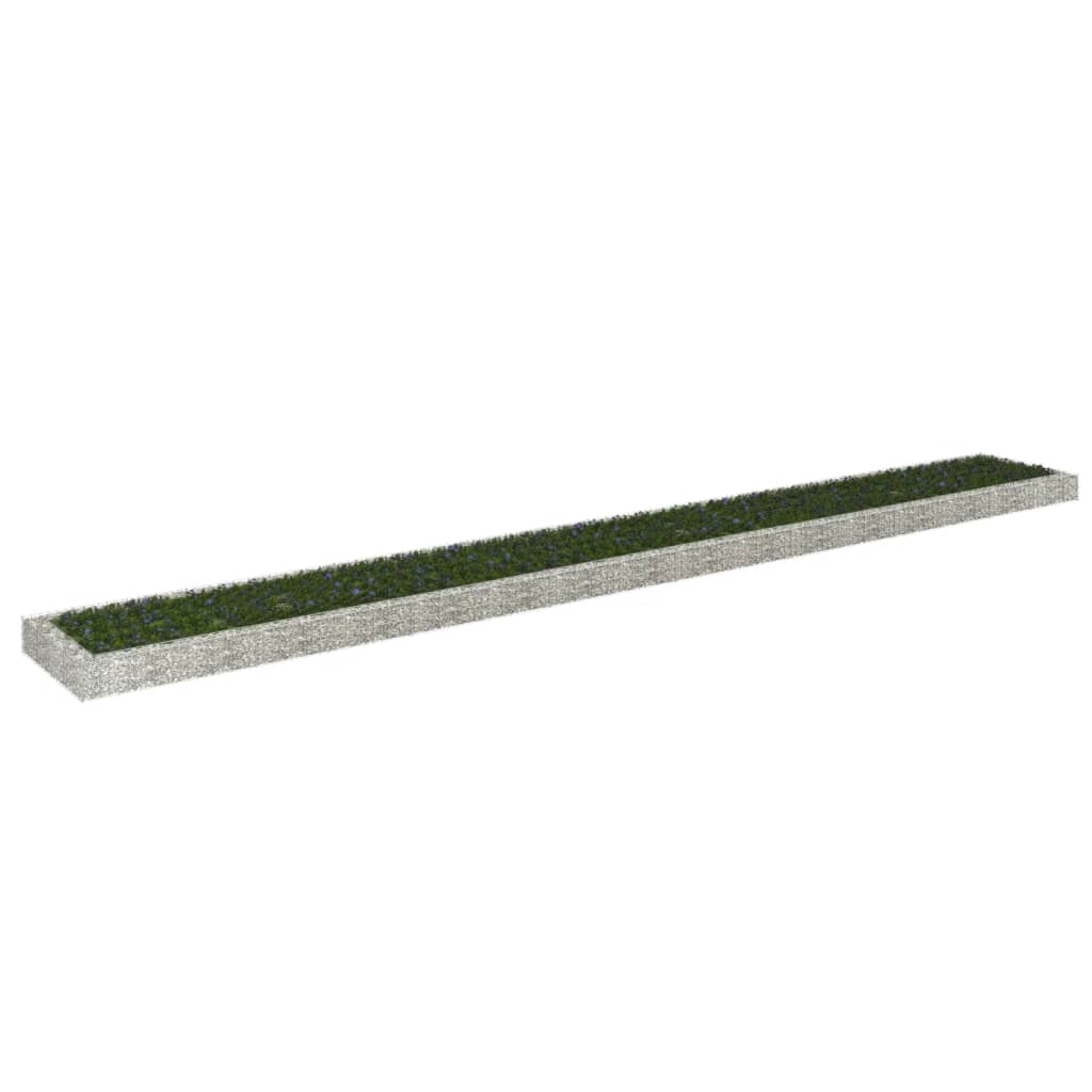 Gabion Raised Bed Galvanised Steel 800x100x20 cm - All Things Good