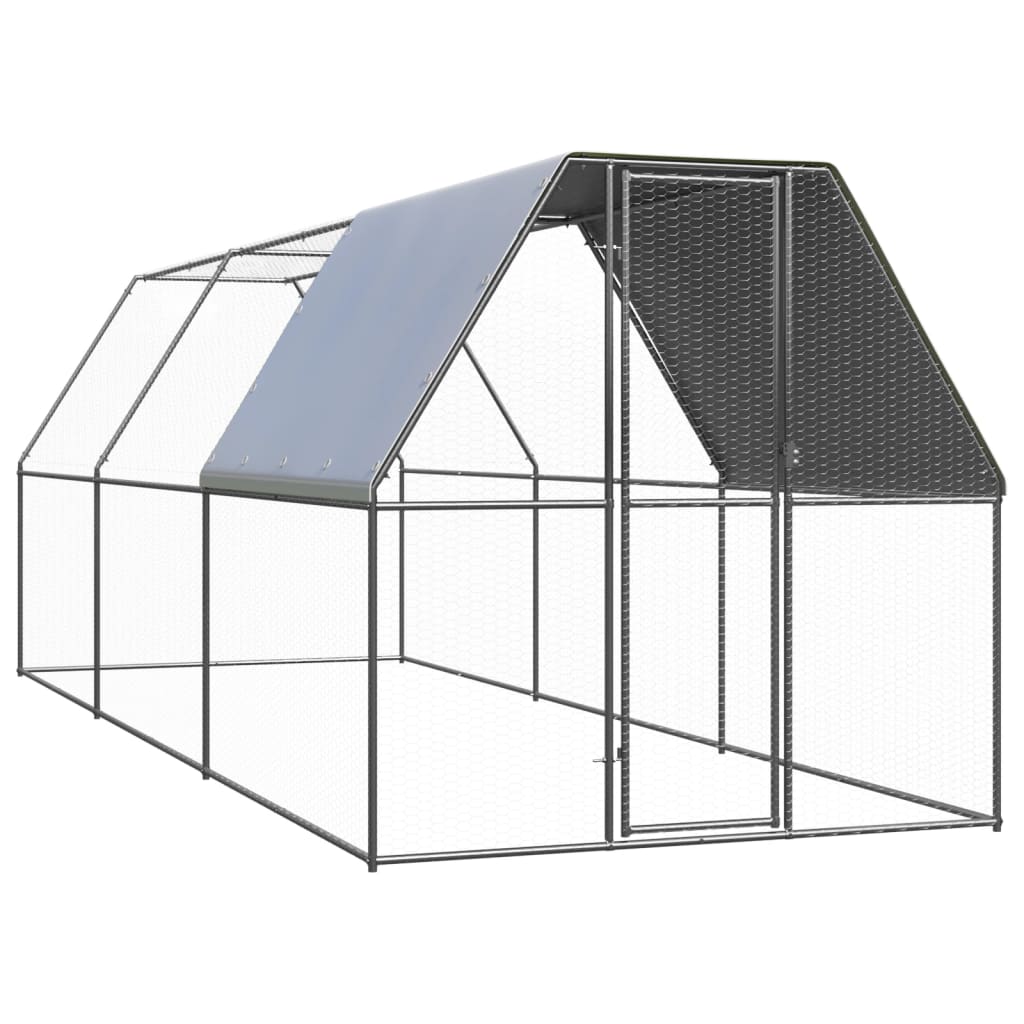 Outdoor Chicken Cage 2x6x2 m Galvanised Steel - Tyrell & Tyrell