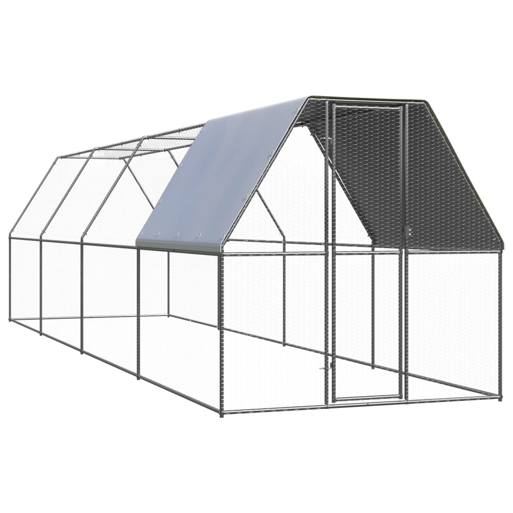 Outdoor Chicken Cage 2x8x2 m Galvanised Steel - Merkel Designers