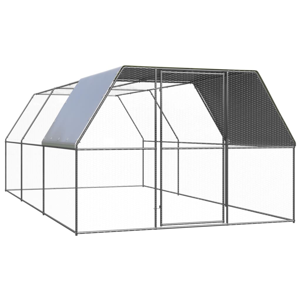 Outdoor Chicken Cage 3x6x2 m Galvanised Steel - Style and Chic