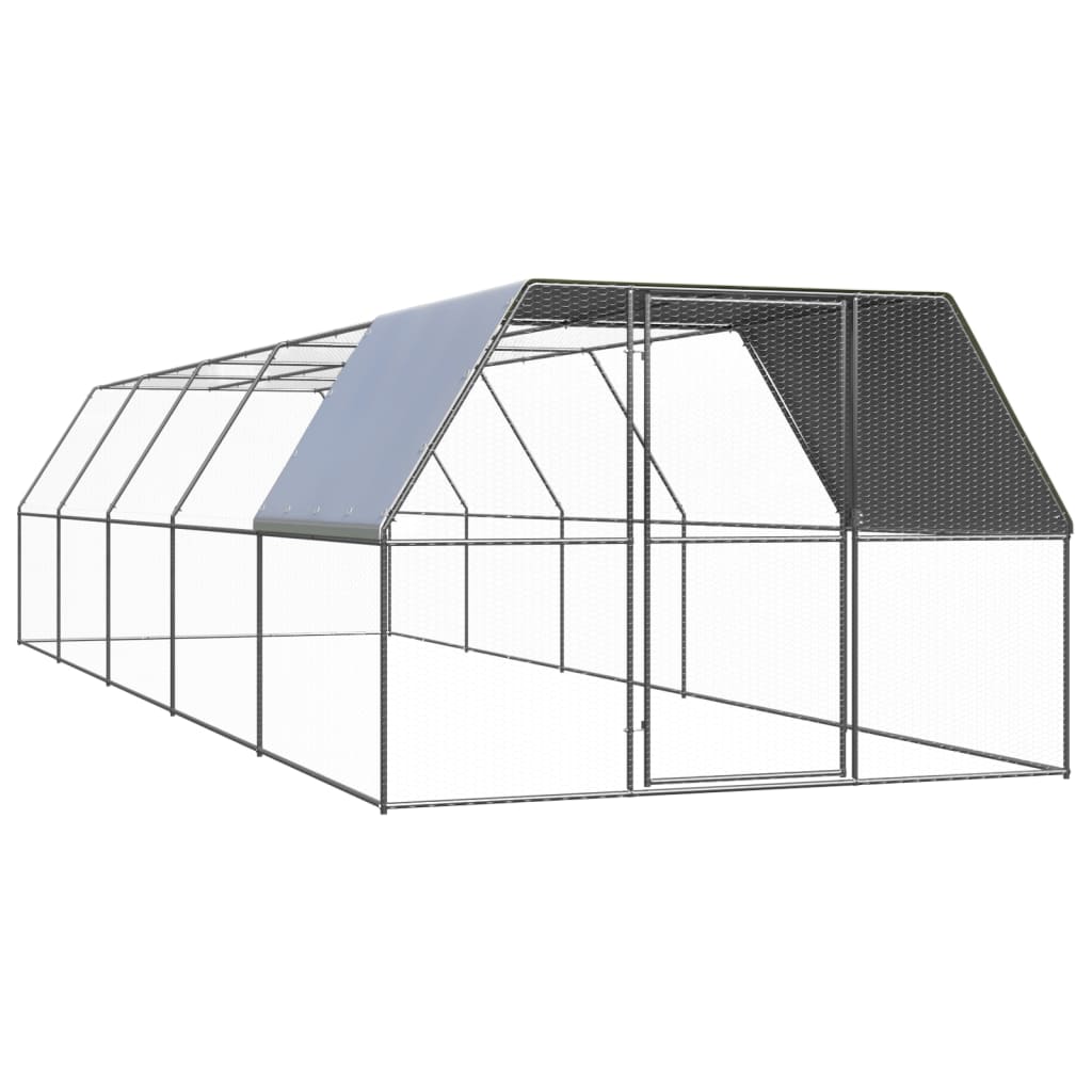 Outdoor Chicken Cage 3x10x2 m Galvanised Steel - Discount Dealers
