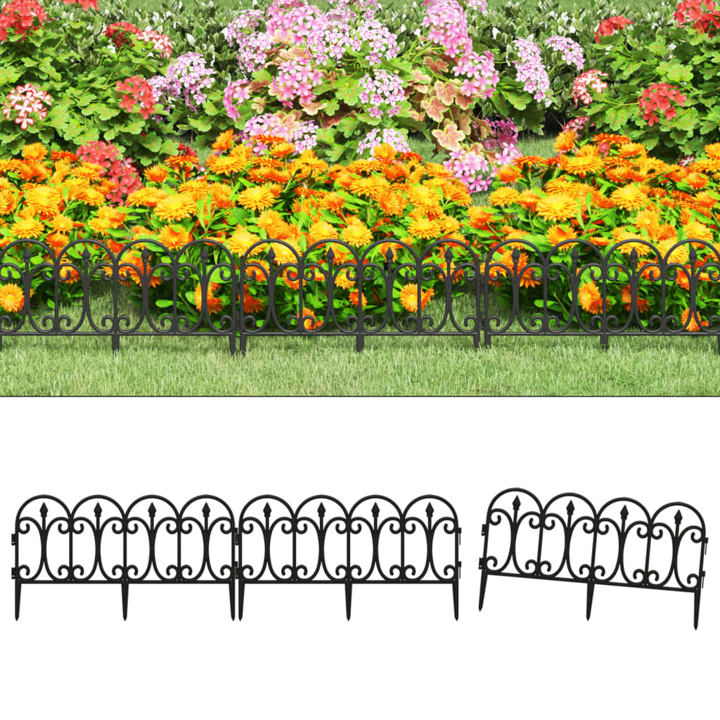 Lawn Edgings 17 pcs Black 10 m PP - Unbeatable Bargains