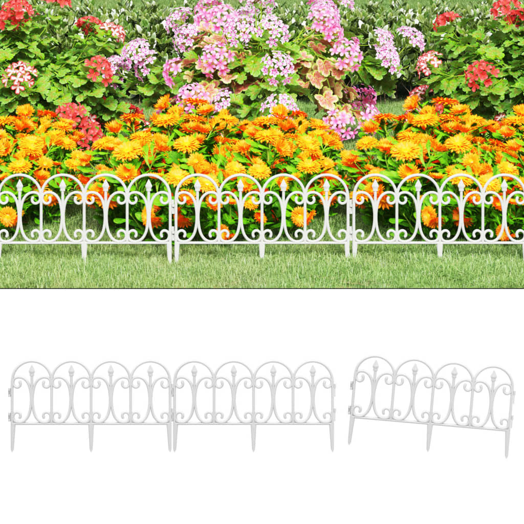Lawn Edgings 17 pcs White 10 m PP - R and M Furniture