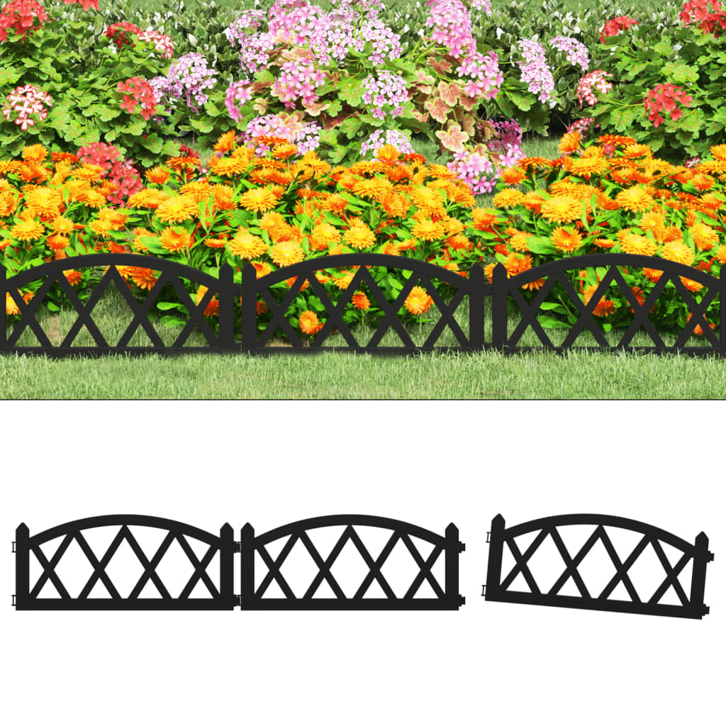 Lawn Edgings 17 pcs Black 10 m PP - Discount Dealers