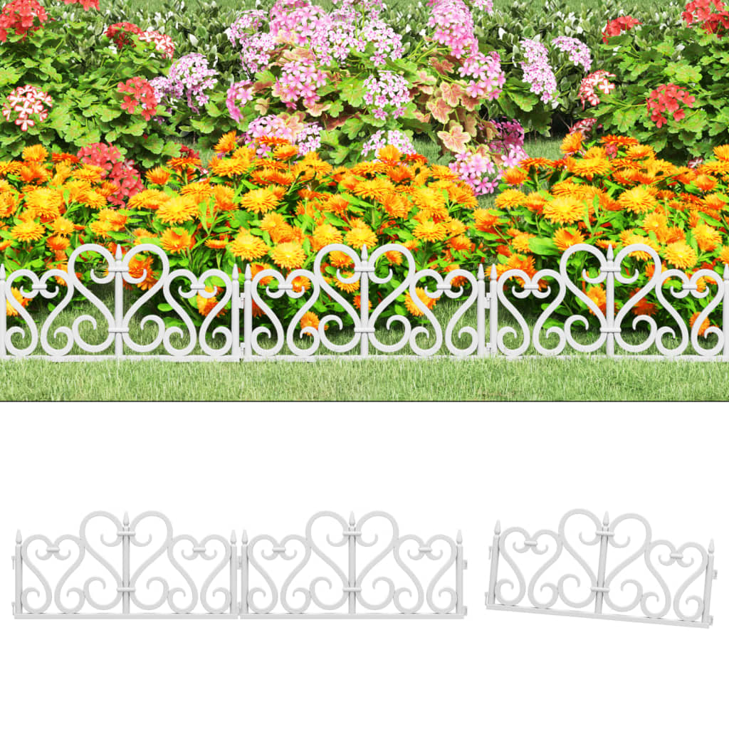 Lawn Edgings 17 pcs White 10 m PP - Merkel Designers
