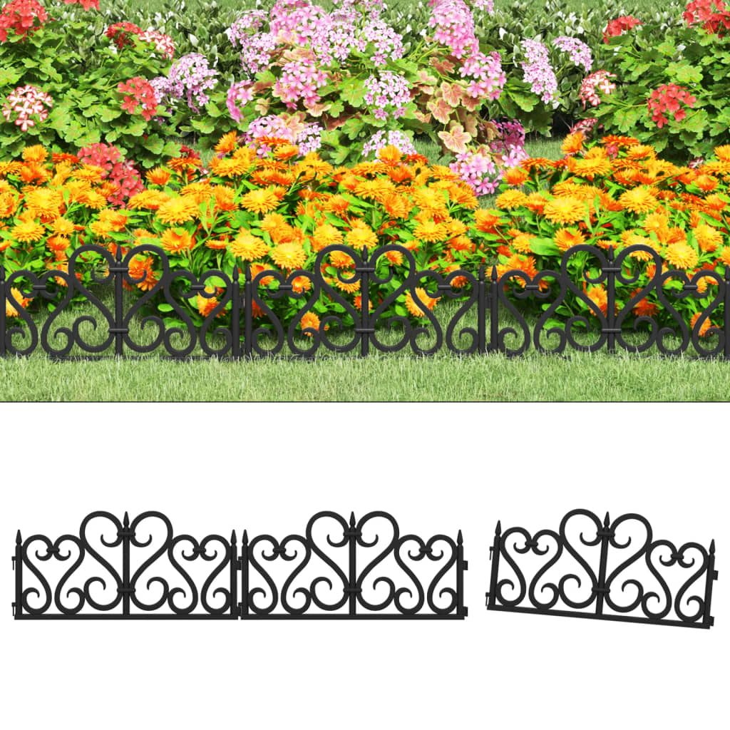 Lawn Edgings 17 pcs Black 10 m PP - Tyrell & Tyrell