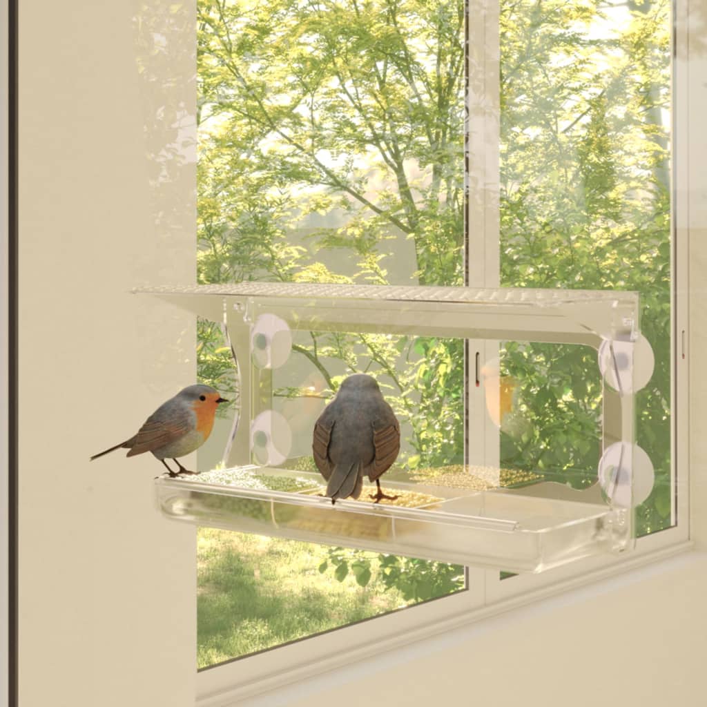 Window Bird Feeders 2 pcs Acrylic 30x12x15 cm - Discount Dealers