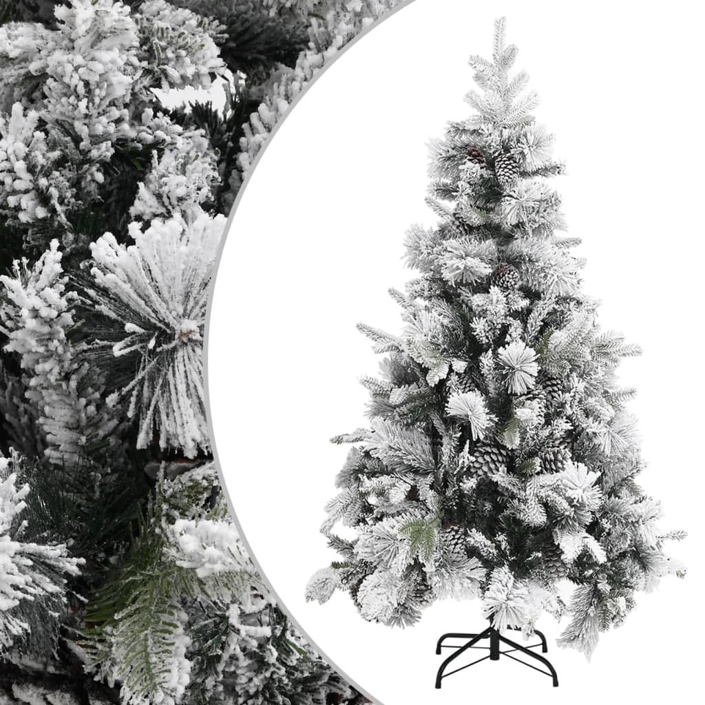 Faune Christmas Tree with Flocked Snow and Cones 195cm PVC and PE - Unbeatable Bargains