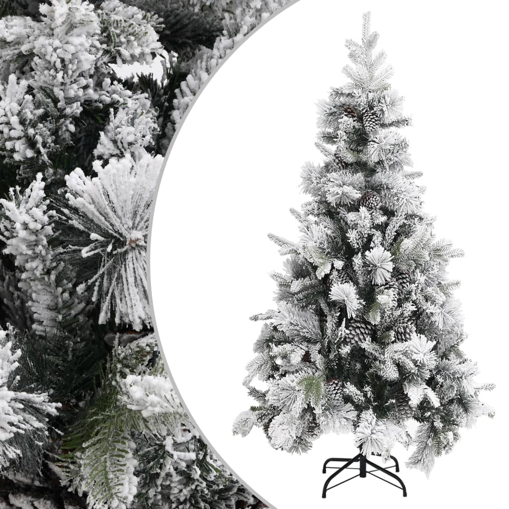 Faune Christmas Tree with Flocked Snow and Cones 225cm PVC and PE - Unbeatable Bargains