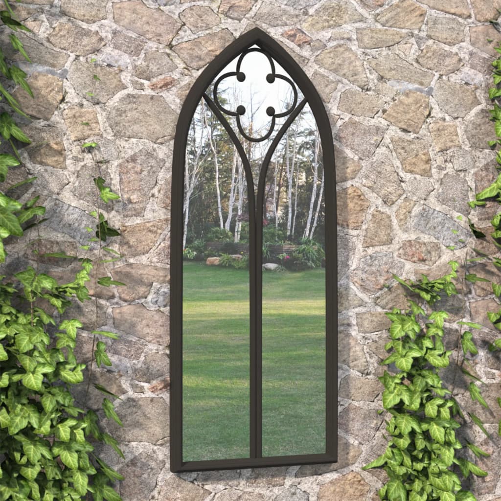 Garden Mirror Black 100x45 cm Iron for Outdoor Use - Casper Homes