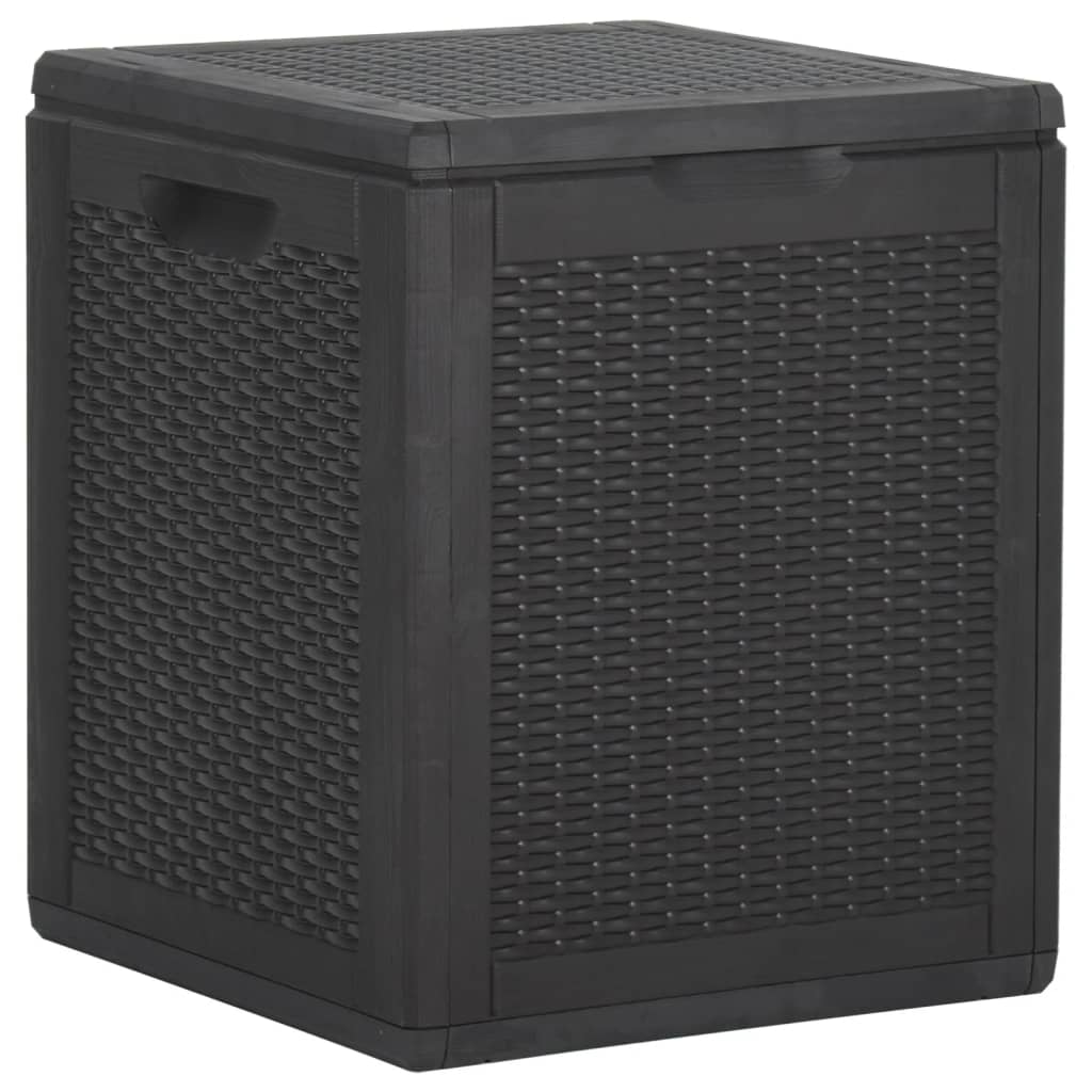 Garden Storage Box 90L Black PP Rattan - Direct Imports