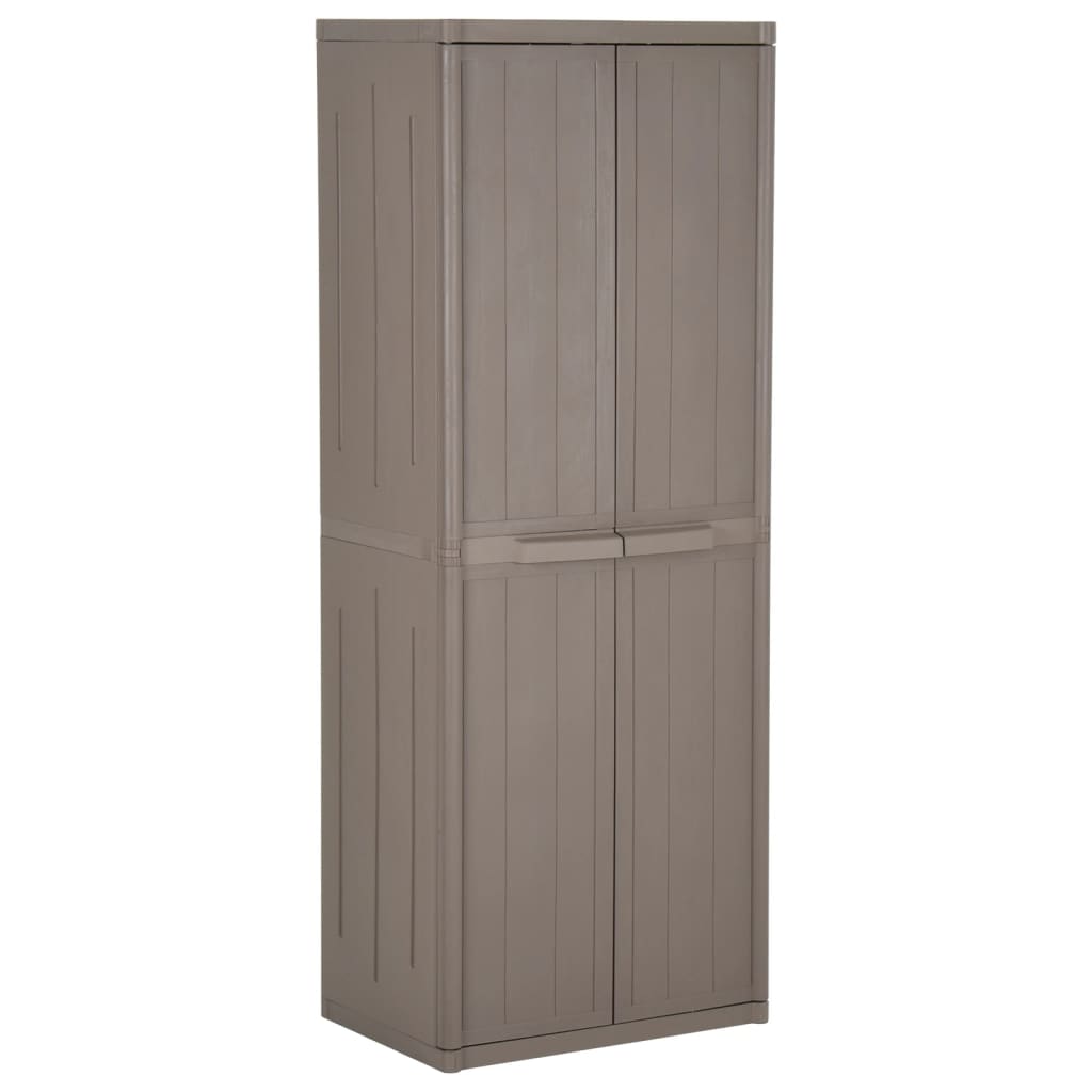 Garden Storage Cabinet Brown 65x45x172 cm PP Wood Look - The Home Maker
