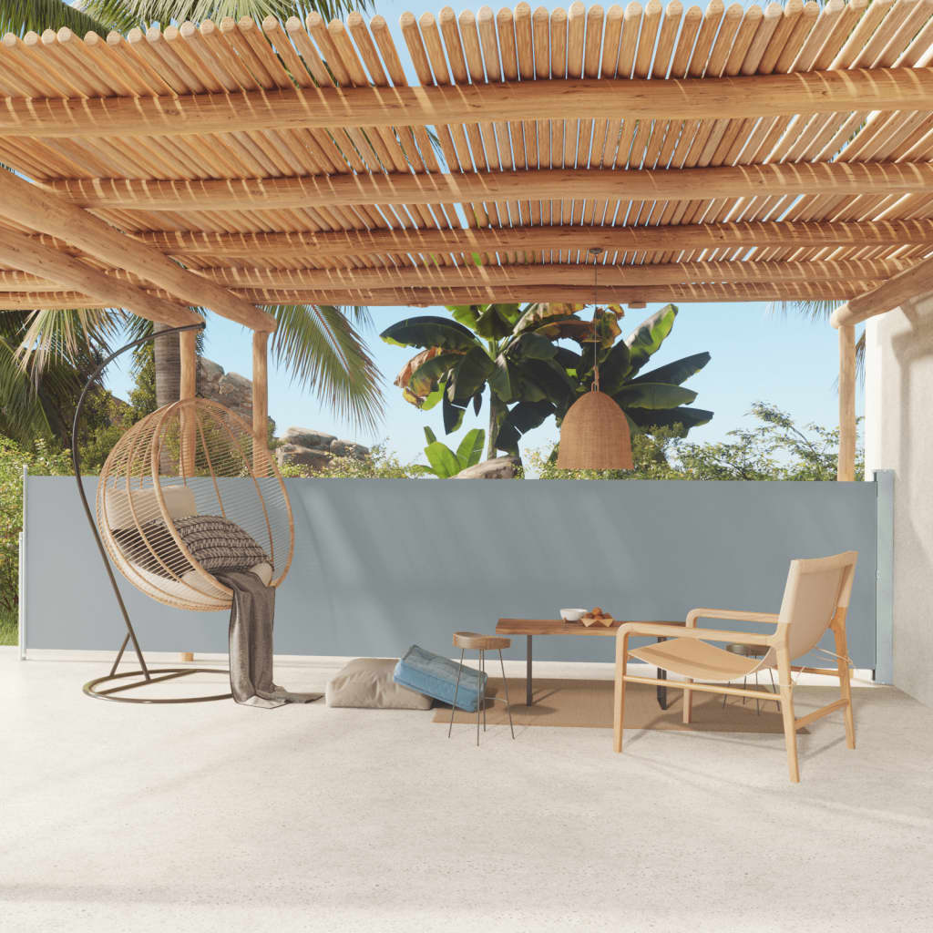 Patio Retractable Side Awning 117x600 cm Grey - Style and Chic