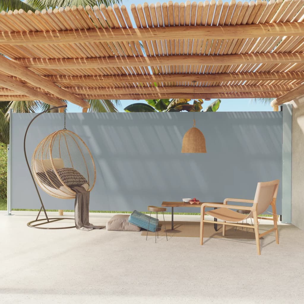 Patio Retractable Side Awning 200x600 cm Grey - Tyrell & Tyrell