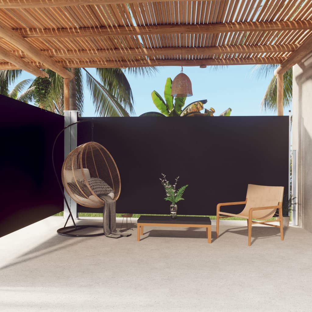 Retractable Side Awning Black 180x600 cm - Style and Chic