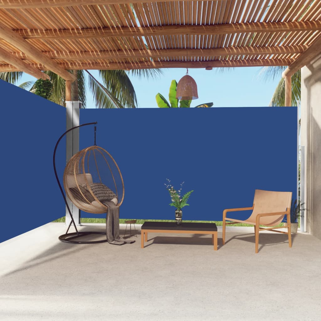 Retractable Side Awning Blue 200x600 cm - Unbeatable Bargains
