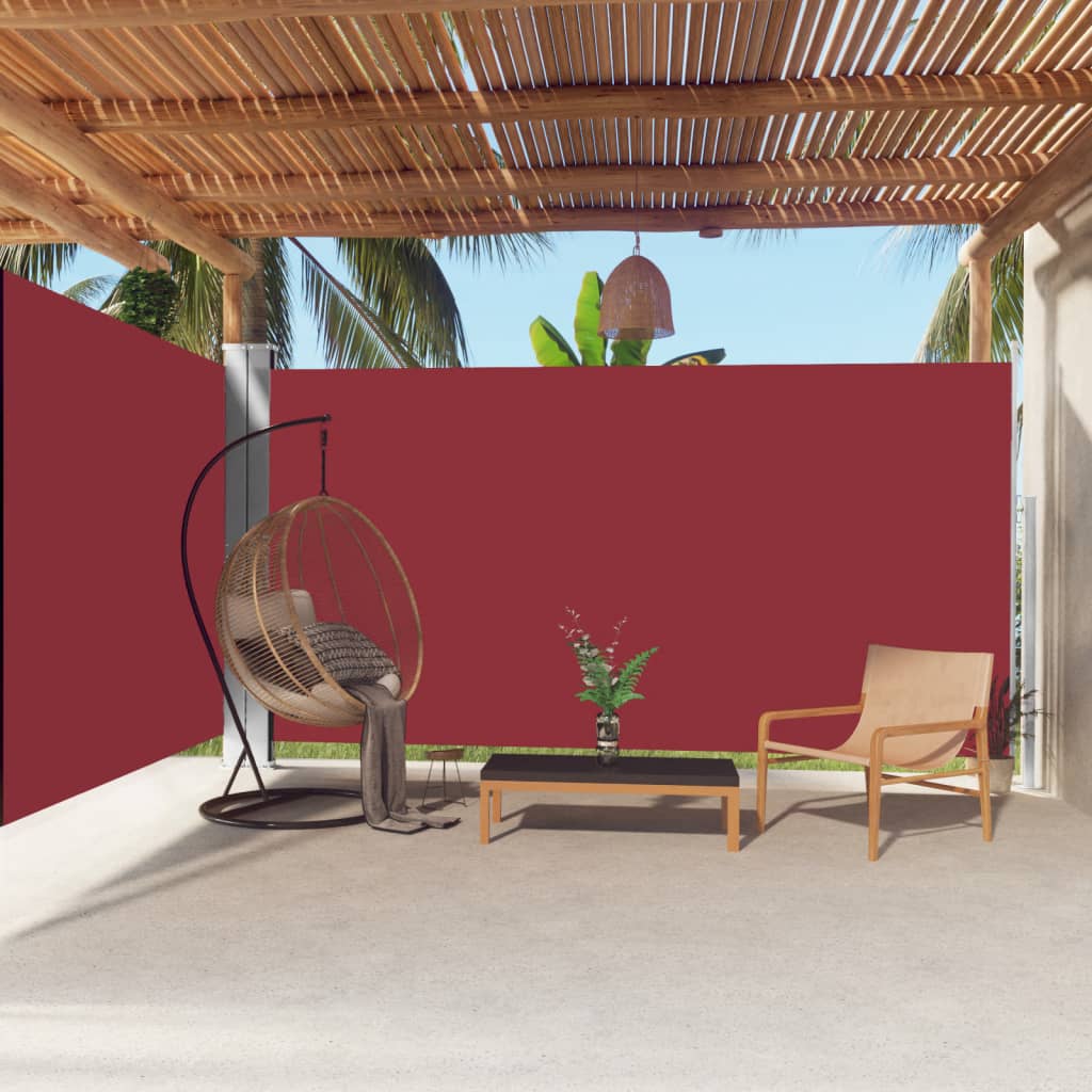 Retractable Side Awning Red 200x600 cm - The Home Maker
