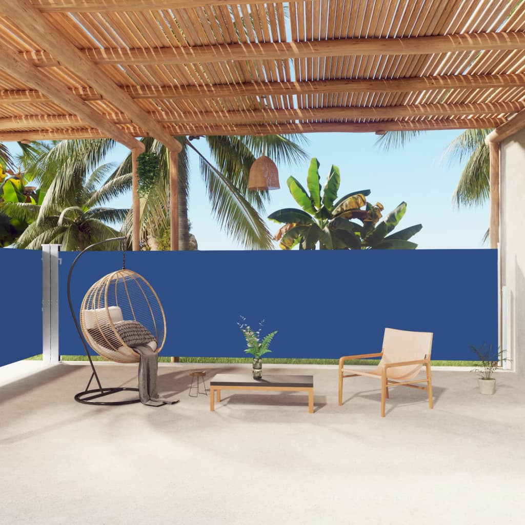 ALOAK Retractable Side Awning 160x1000 cm - Blue - Design Hut