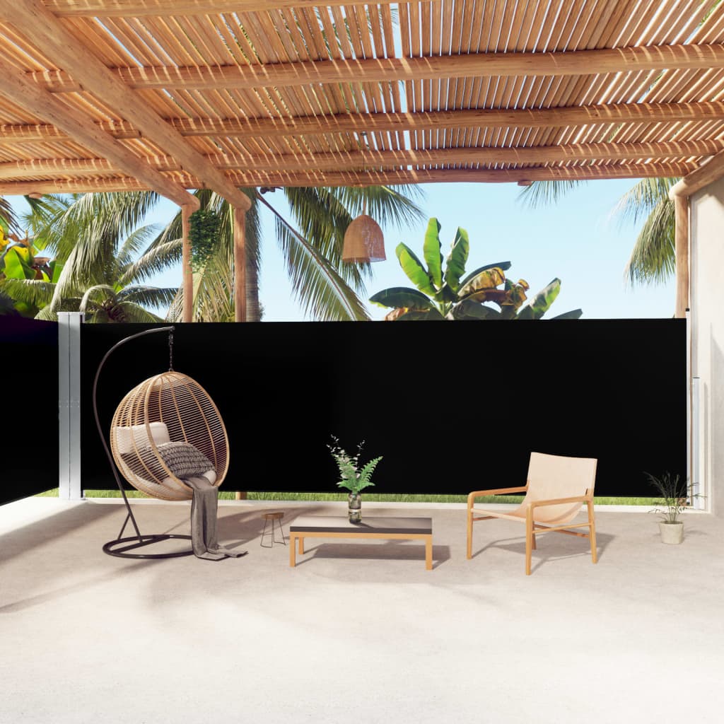 Retractable Side Awning Black 180x1000 cm - All Things Good