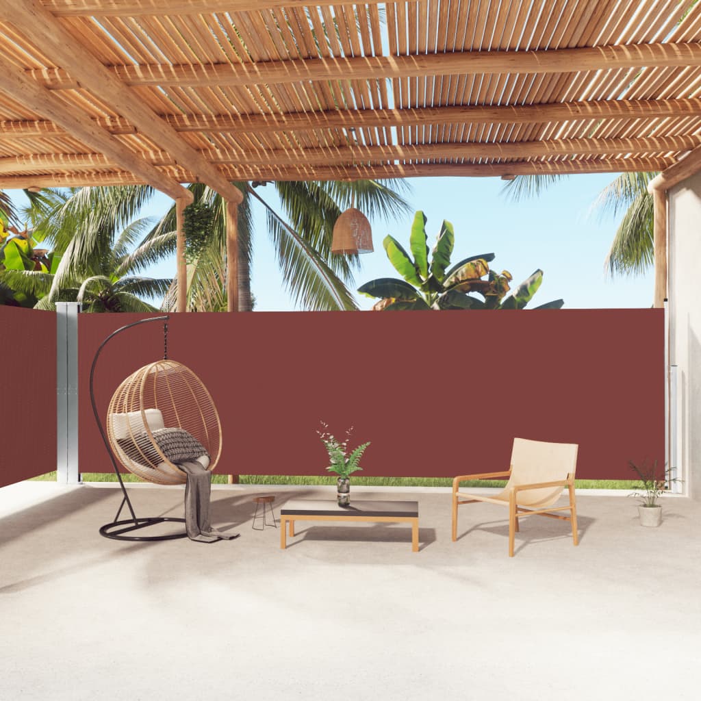 Retractable Side Awning Brown 180x1000 cm - Brittle & Co