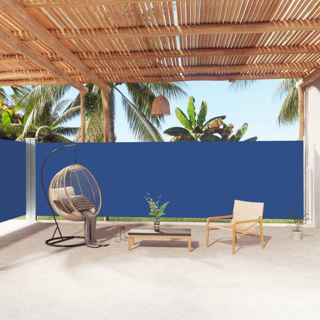 Retractable Side Awning Blue 180x1000 cm - Design Hut
