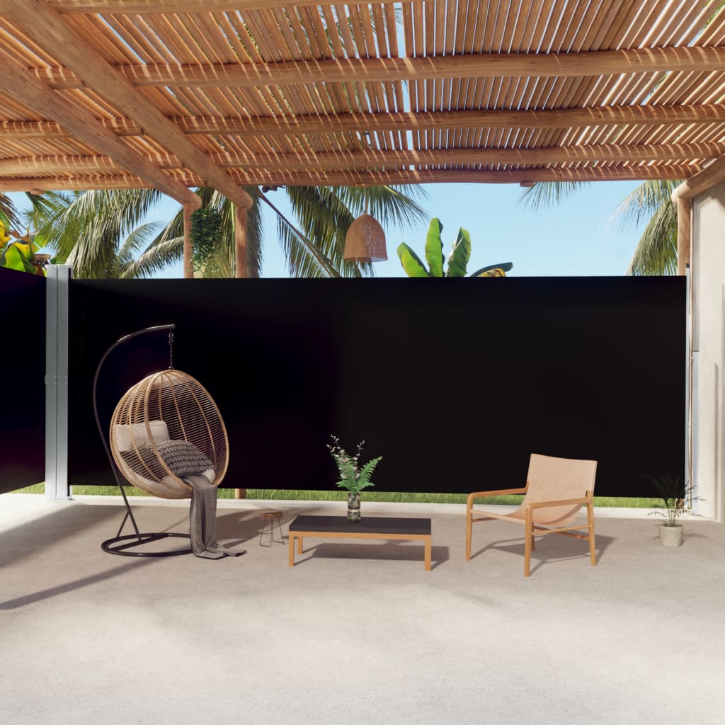 Retractable Side Awning Black 220x1000 cm - Millennium Furniture