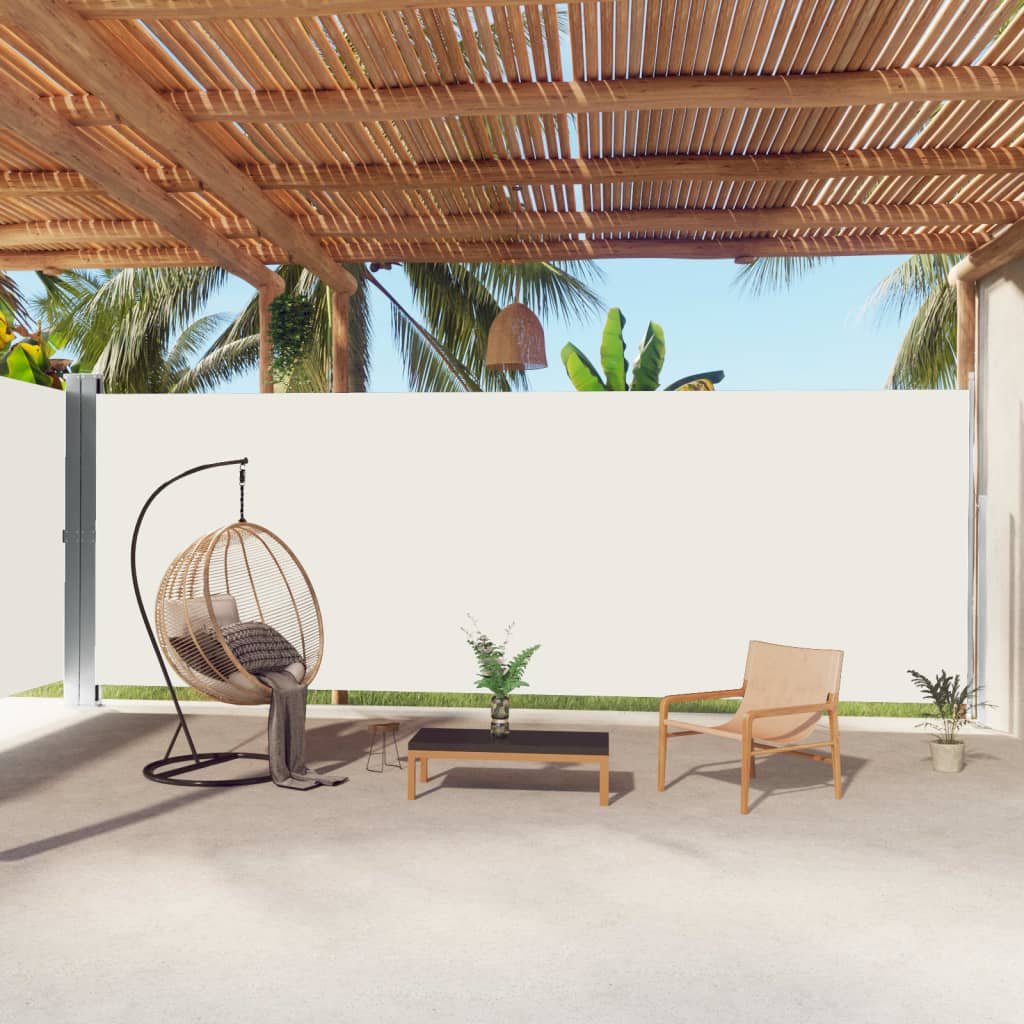 Retractable Side Awning Cream 220x1000 cm - Discount Dealers