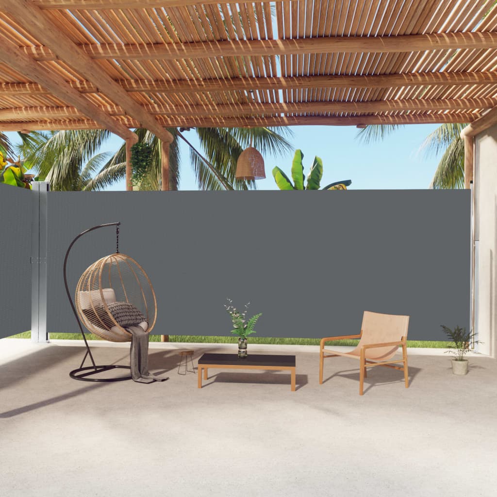 Retractable Side Awning Anthracite 220x1000 cm - Merkel Designers