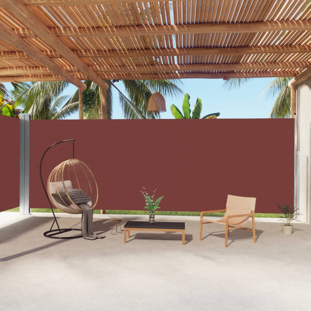 Retractable Side Awning Brown 220x1000 cm - Decor Base