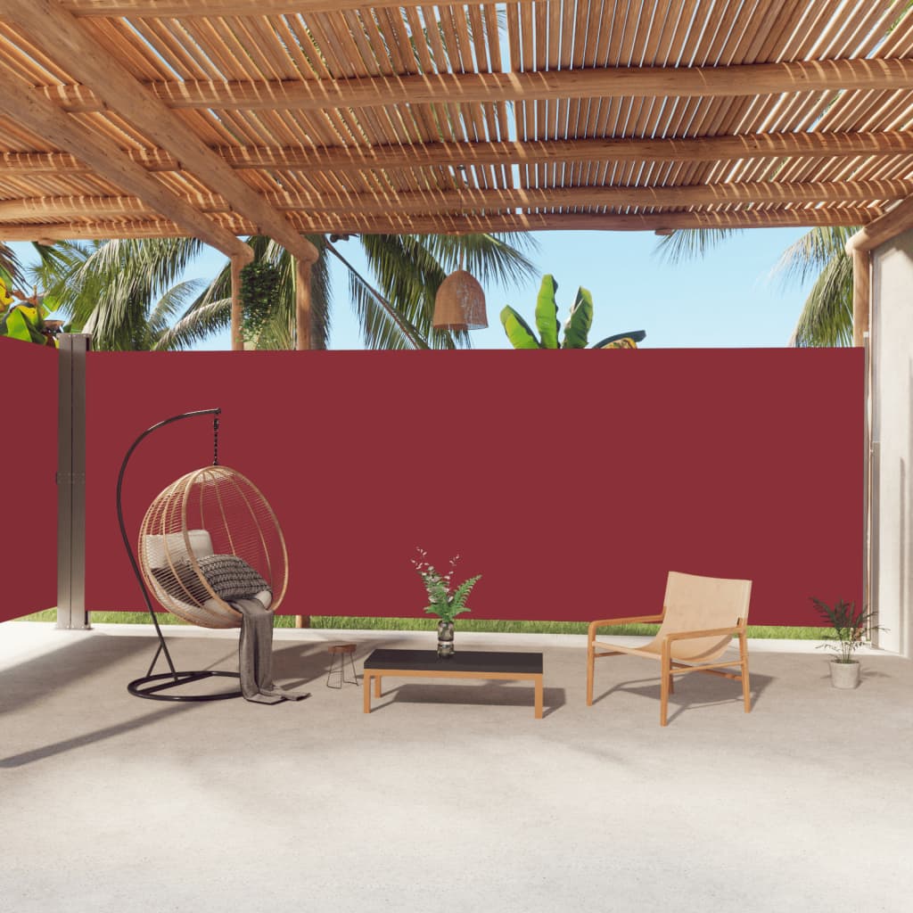 Retractable Side Awning Red 220x1000 cm - Decor Base