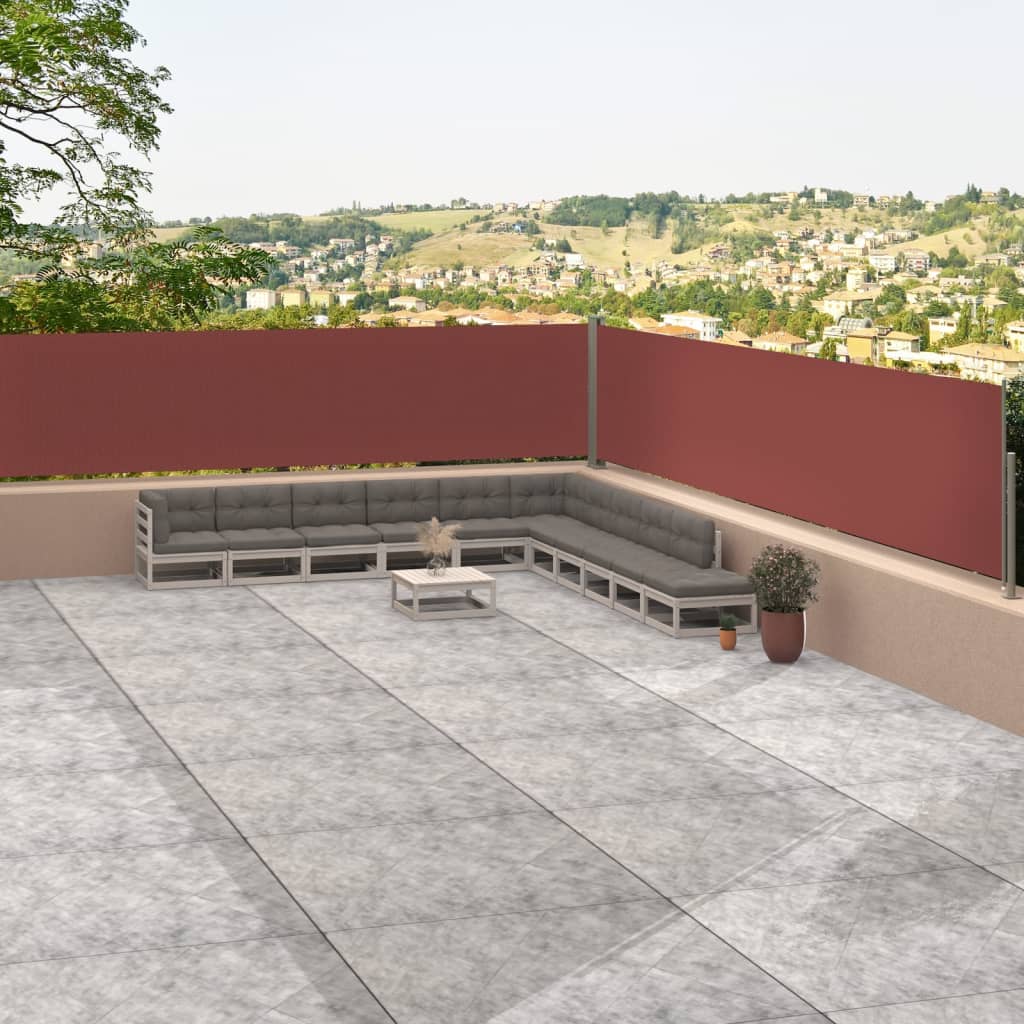 Retractable Side Awning Brown 117x1200 cm - All Things Good