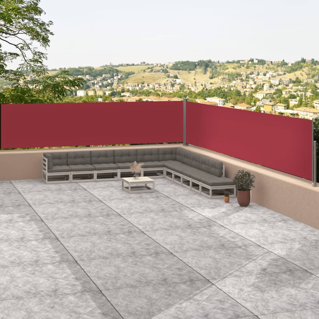 Retractable Side Awning Red 117x1200 cm - Sid & Sam
