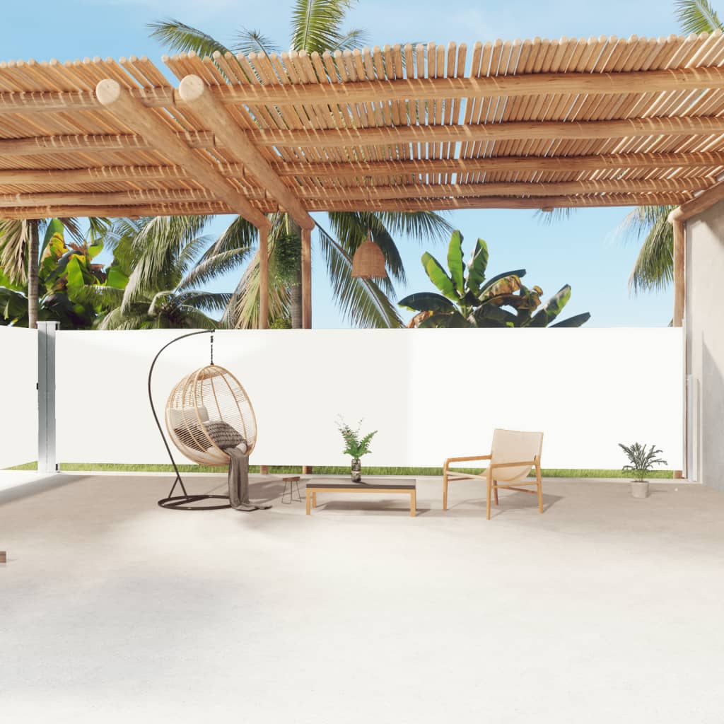 Retractable Side Awning Cream 180x1200 cm - Unbeatable Bargains