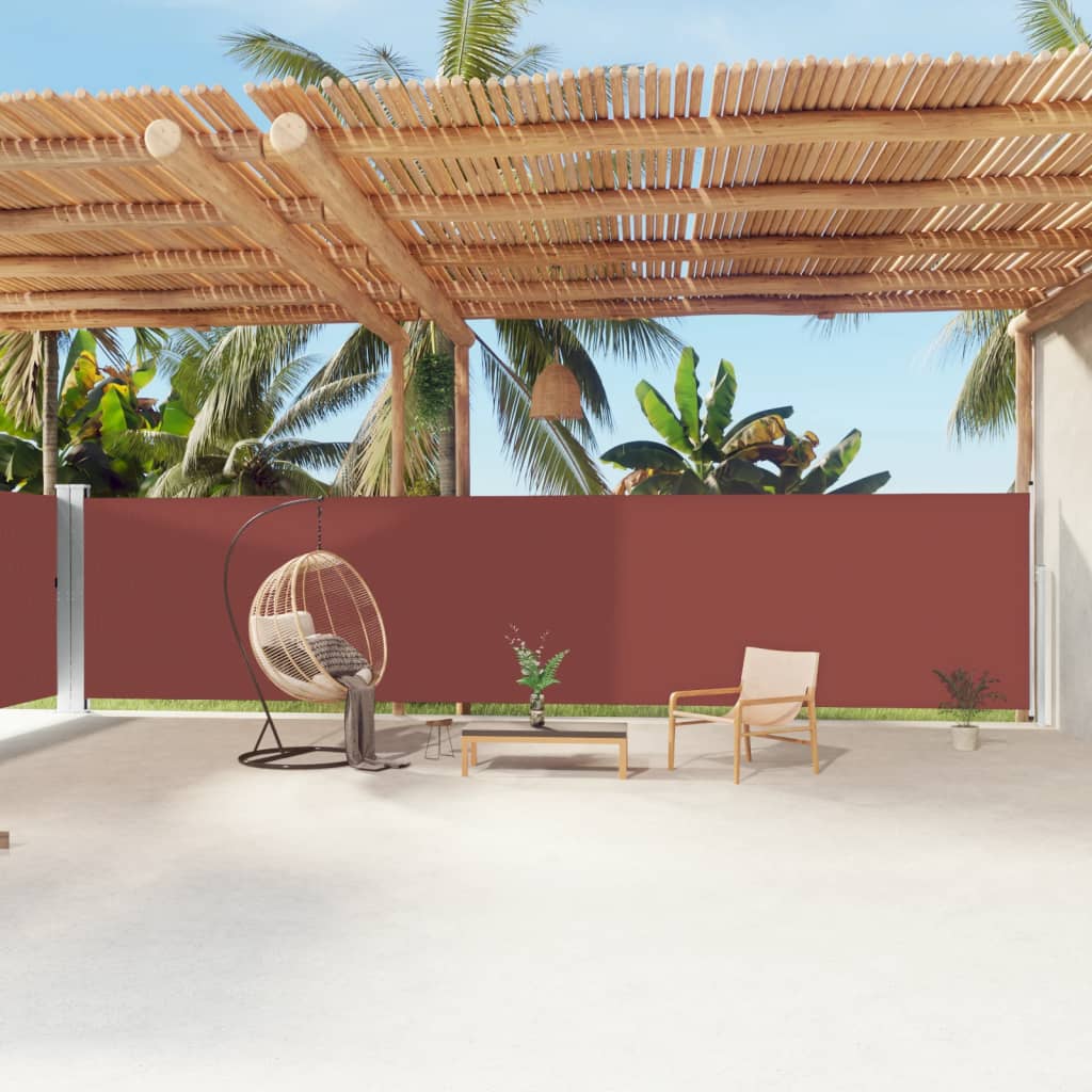 Retractable Side Awning Brown 180x1200 cm - Style and Chic