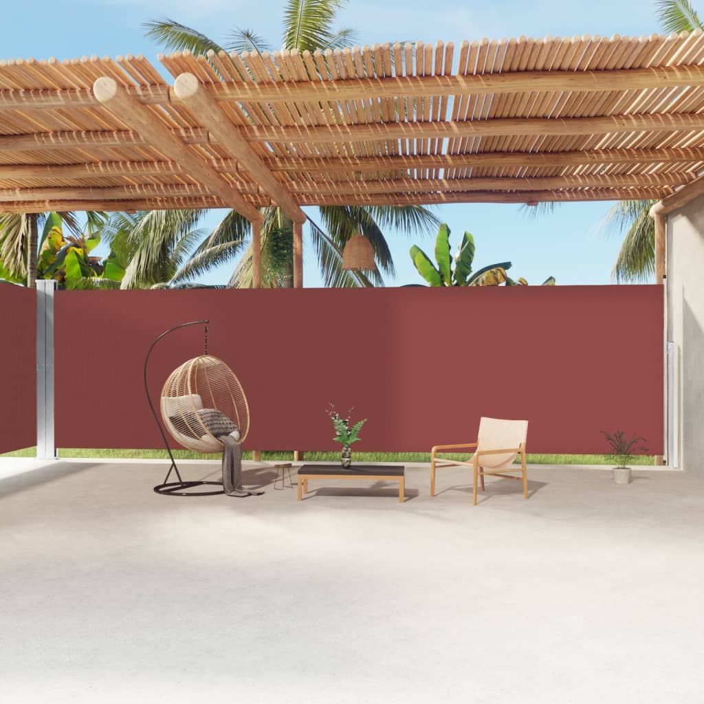 Retractable Side Awning Brown 220x1200 cm - The Home Maker