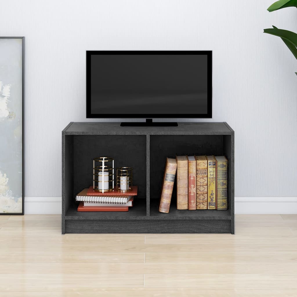 TV Cabinet Grey 70x33x42 cm Solid Pinewood - Discount Dealers
