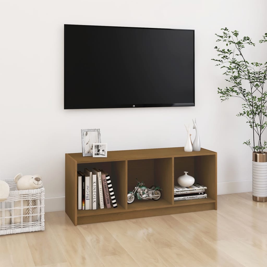 TV Cabinet Honey Brown 104x33x41 cm Solid Pinewood - Sid & Sam