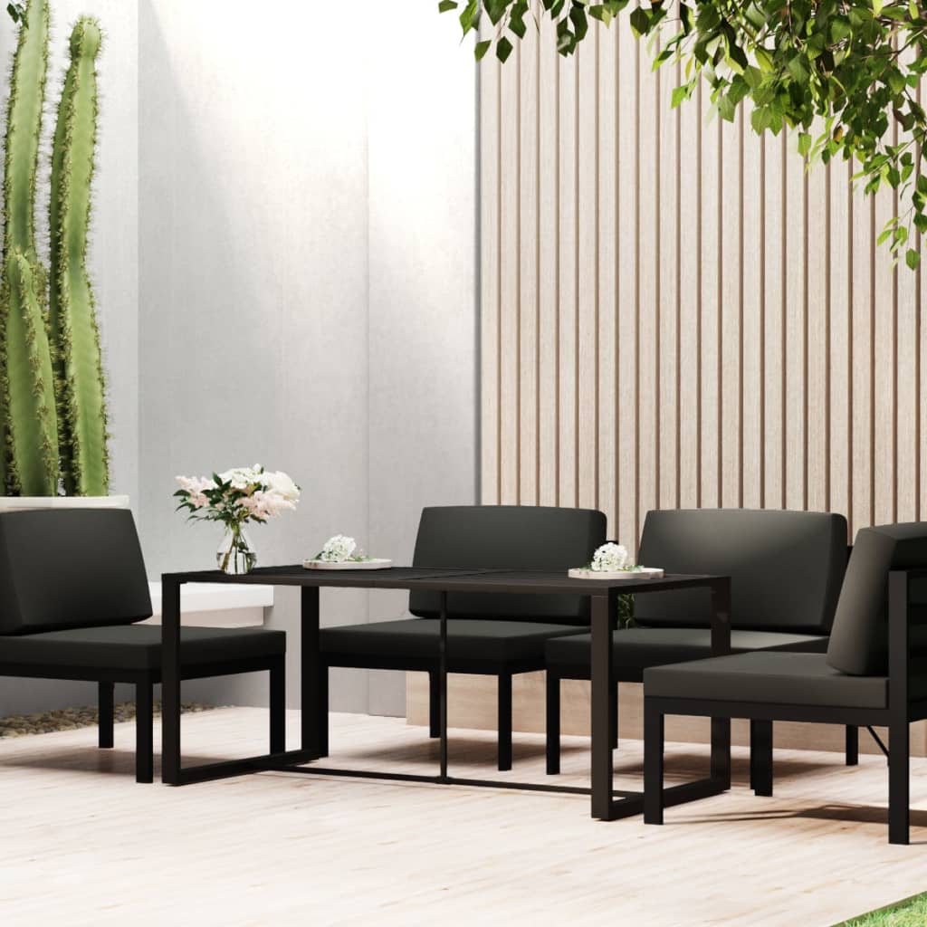 Outdoor Dining Table Anthracite 120x60x66 cm Aluminium - Discount Dealers