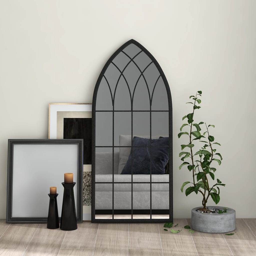 Mirror Black 100x45 cm Iron for Indoor Use - R and M Furniture