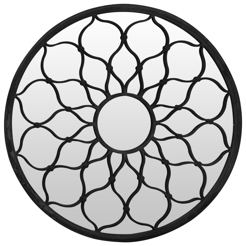 Mirror Black 40x3 cm Iron Round for Indoor Use - All Things Good