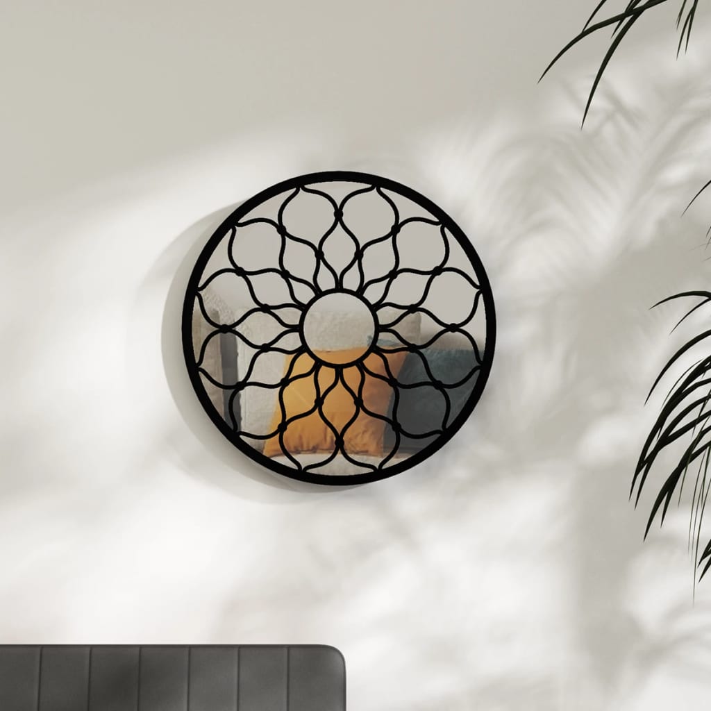 Mirror Black 60x3 cm Iron Round for Indoor Use - Millennium Furniture