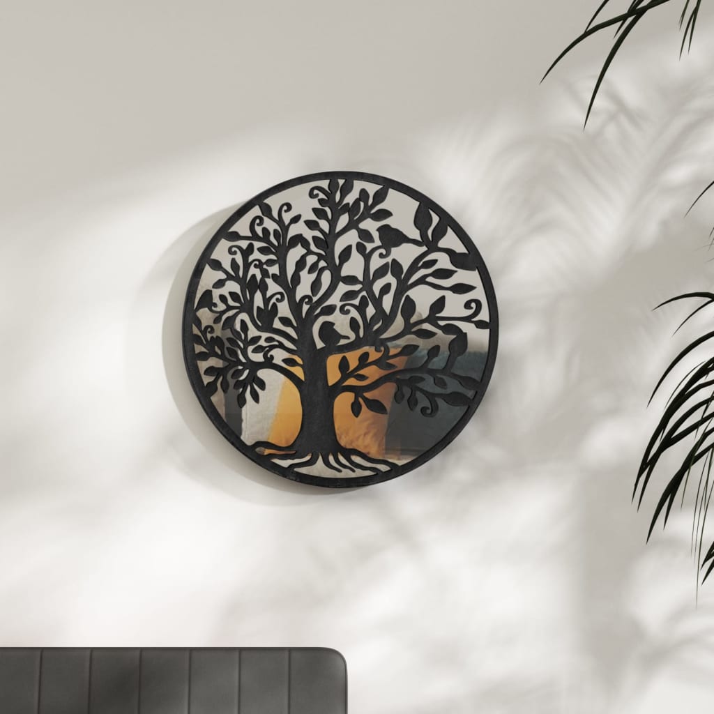 Mirror Black 60x2.5 cm Iron Round for Indoor Use - Tyrell & Tyrell