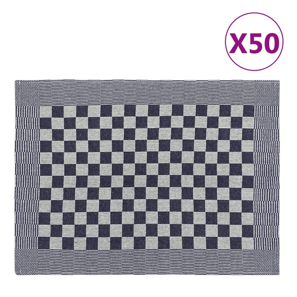 Kitchen Towels 50 pcs Blue and White 50x70 cm Cotton - Style and Chic