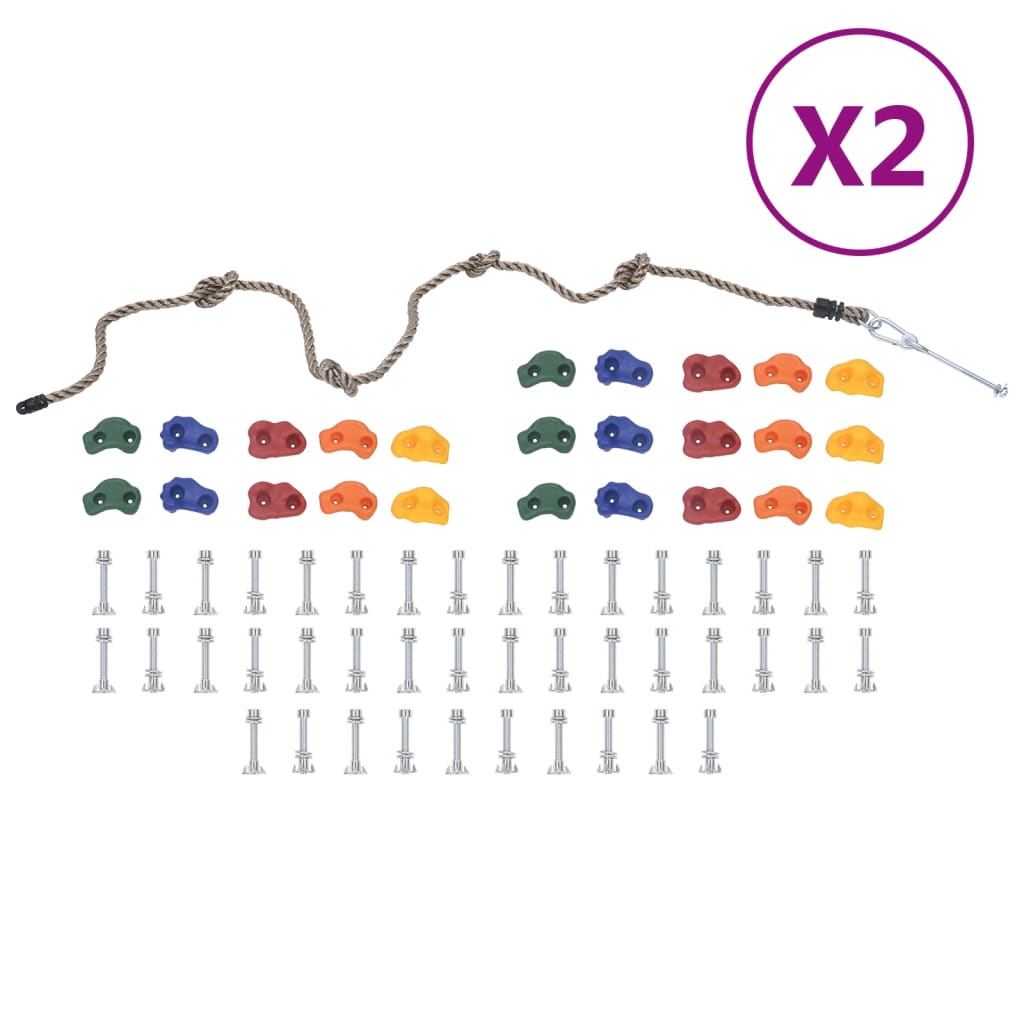 Climbing Stones with Rope 50 pcs Multicolour - Unbeatable Bargains