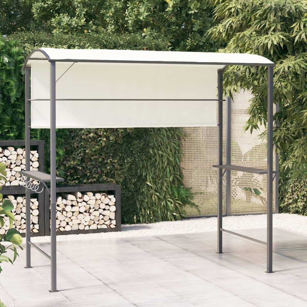 Gazebo with Roof 220x110x200 cm Cream - Design Hut