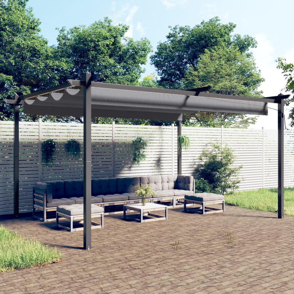 Garden Gazebo with Retractable Roof 4x3 m Anthracite - Direct Imports