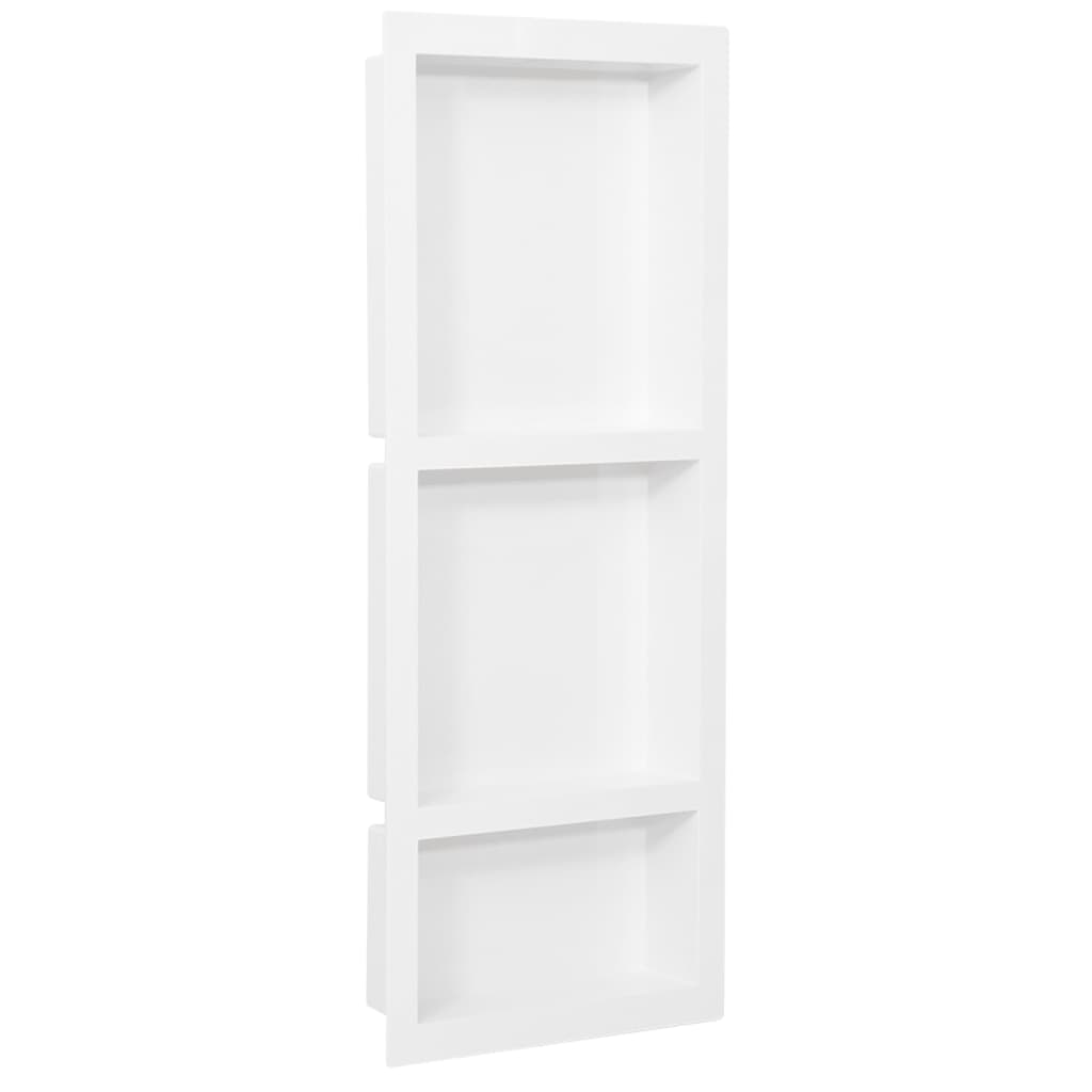 Shower Niche with 3 Compartments Matt White 41x99x9 cm - Merlin Deals